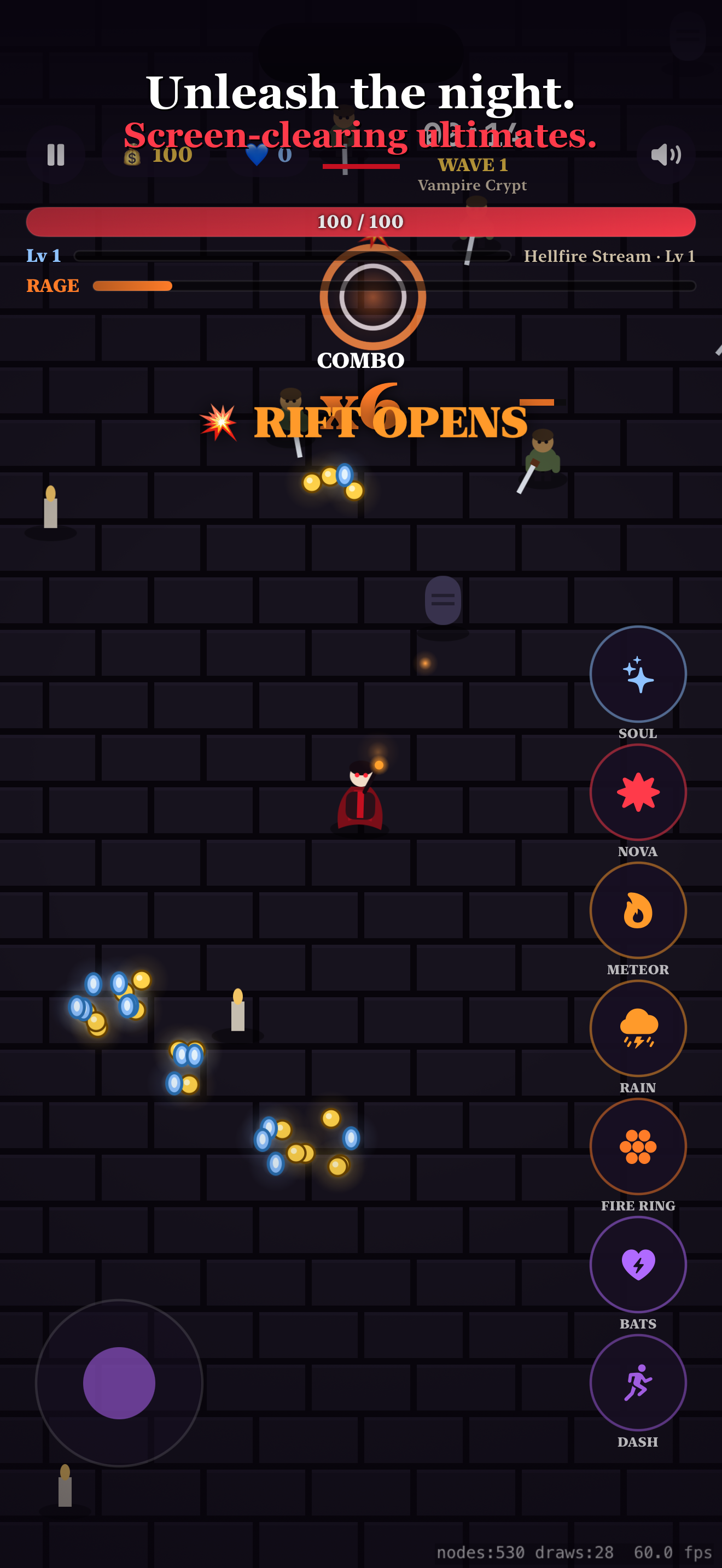 Unleashing a screen-clearing ultimate in Vampire Fire