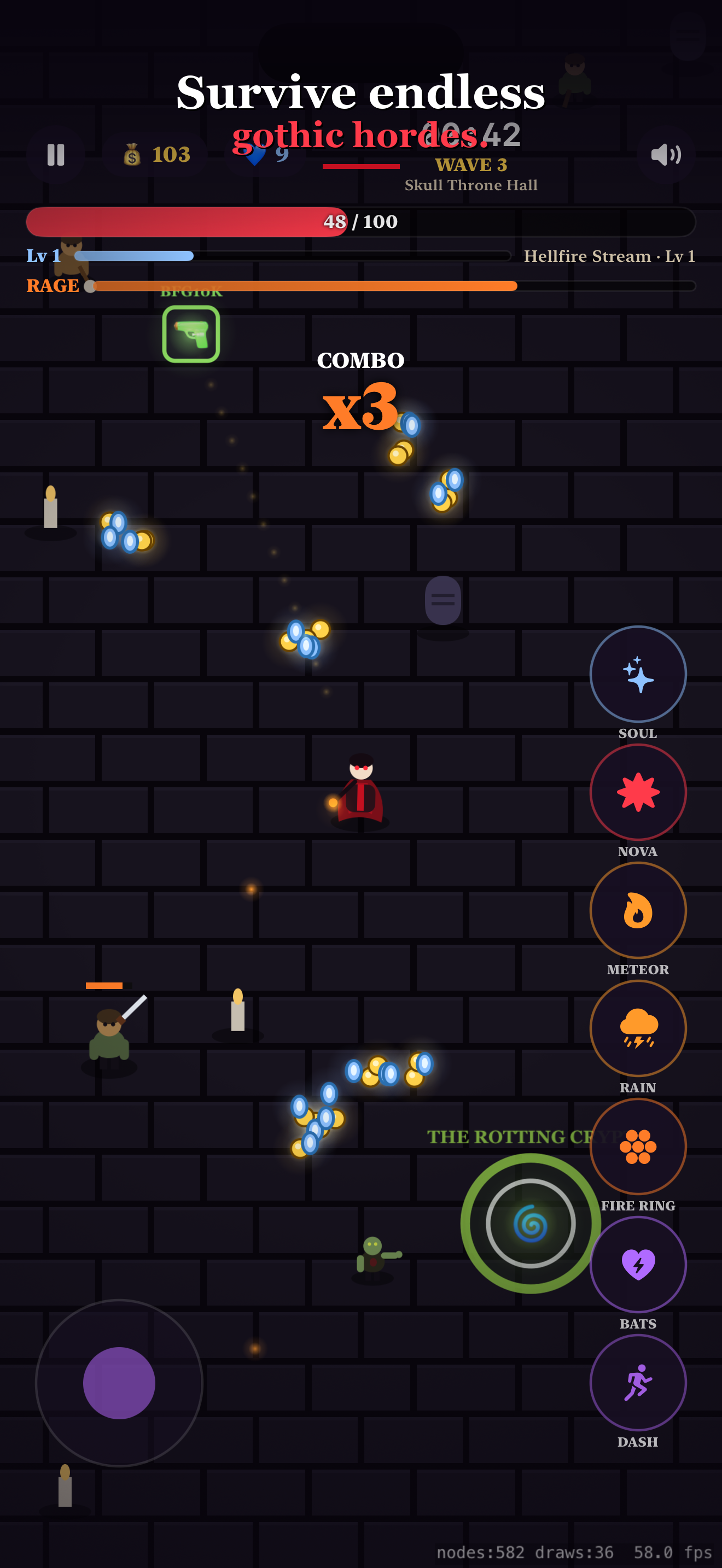 Surviving endless gothic hordes in Vampire Fire